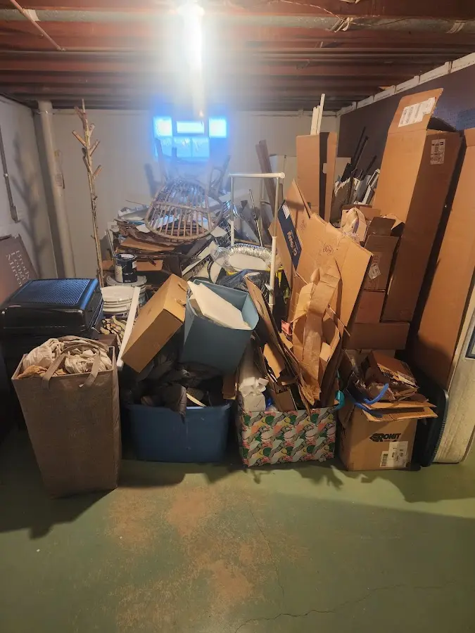 Roll-off dumpster container at job site for 40 Yard Dumpster Rental in Vadnais Heights